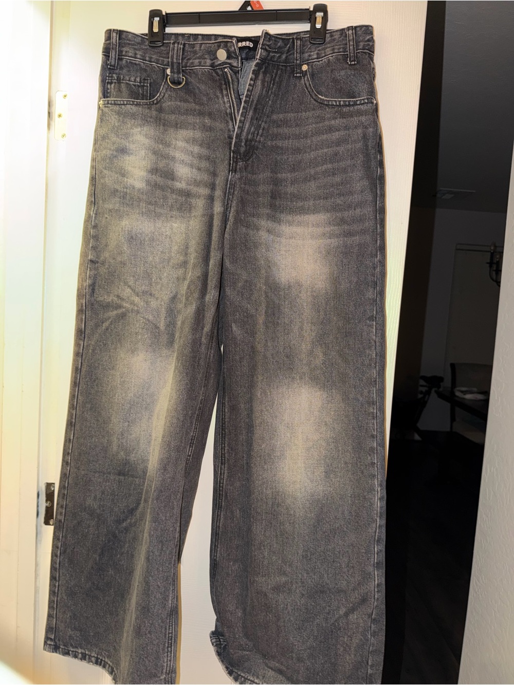 Relaxed Wide-Leg Men's/unisex Jeans in Washed Black